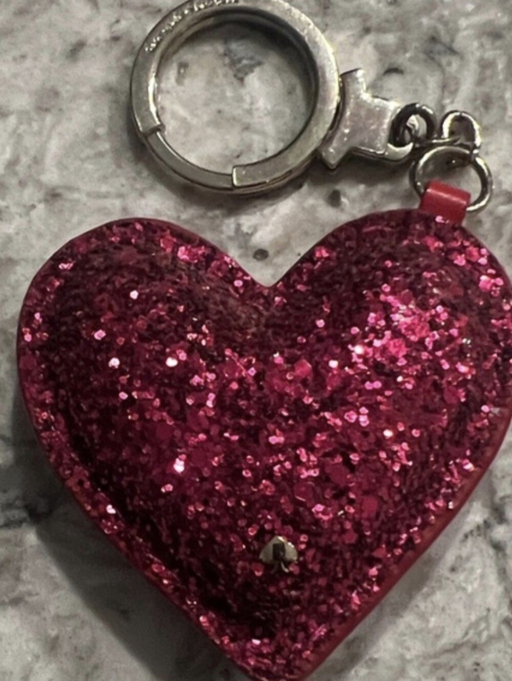 Kate Spade Glitter Heart Keychain - Pink Sparkle